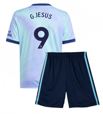 Arsenal Gabriel Jesus #9 Tercera Equipación Niños 2024-25 Manga Corta (+ Pantalones cortos)